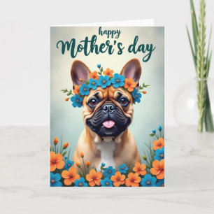 Floral Puppy Mothers Day Card