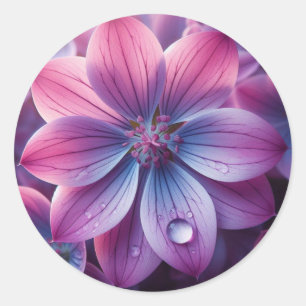 Floral Purple and Pink Lilac Flower Classic Round Sticker