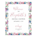 Floral Purple Blush Bridal Shower Welcome Sign