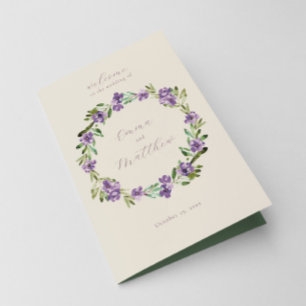 Floral Purple Botanical Wreath Folded Programme