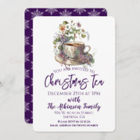 Floral Purple Christmas Tea Party