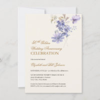 Floral Purple Gold 50th Wedding Anniversary