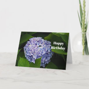 Floral Purple Hydrangea Photo Birthday Card