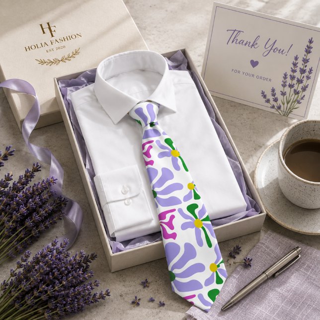 Floral Purple Lavender Neck Tie (Creator Uploaded)