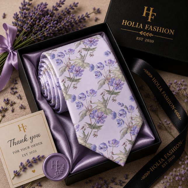 Floral Purple Lavender Neck Tie (Creator Uploaded)