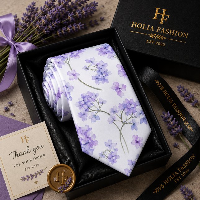 Floral Purple Lavender Neck Tie (Creator Uploaded)