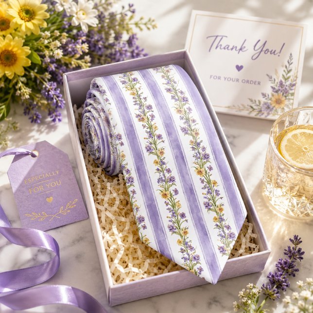 Floral Purple Lavender Neck Tie (Creator Uploaded)