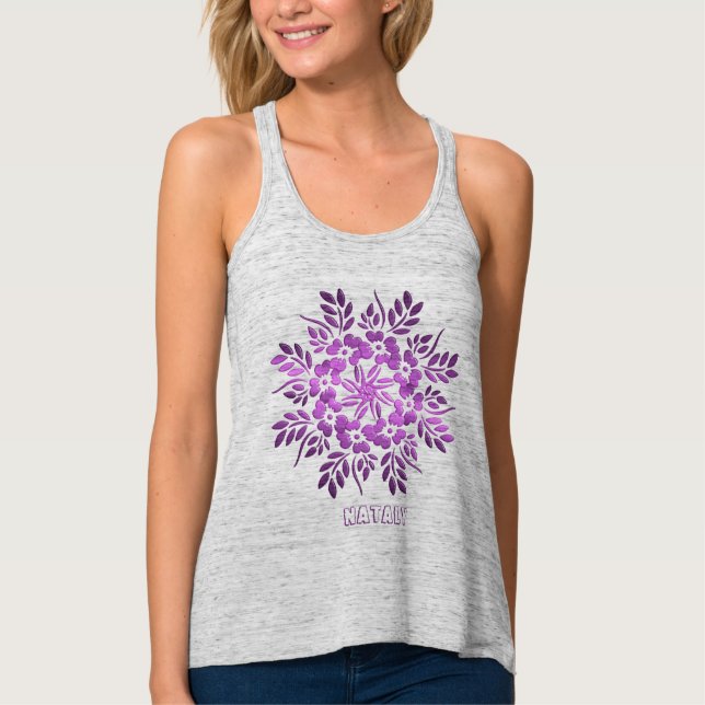Floral  Purple Mandala Tank Top (Front)