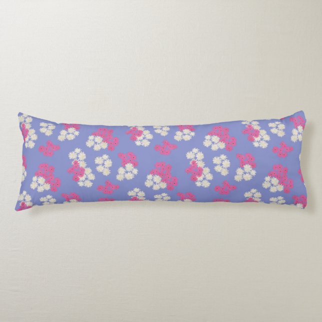 Floral Purple Pattern Body Cushion (Front)