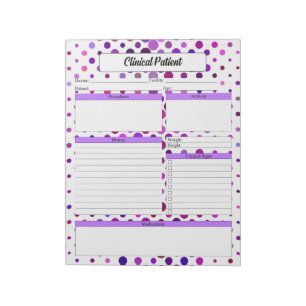 Floral Purple Polka Dots _ Clinical Patient Notepad