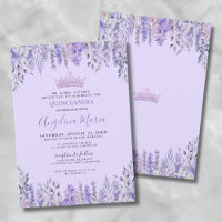 Floral Purple Quinceanera Invitation