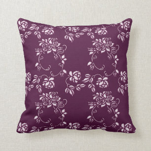 Floral purple retro element cushion
