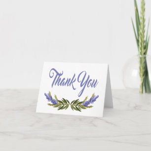 Floral Purple Thank You Watercolor Lavender Flower Card