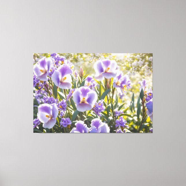 *~* Floral Purple TV2 Stretched Canvas Print (Front)