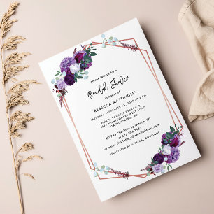Floral Purple Watercolor Bridal Shower Invitation