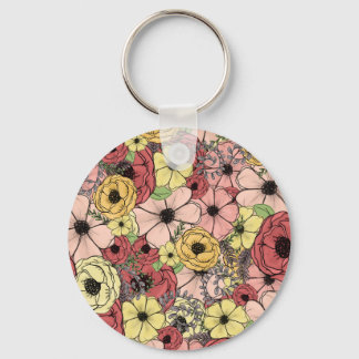 Floral puzzle key ring