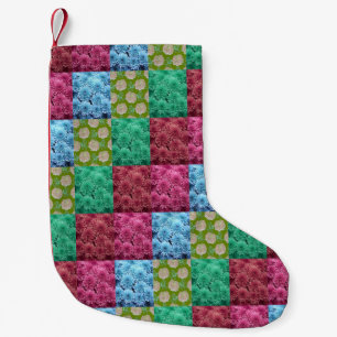floral quilt design small christmas stocking