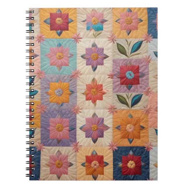 Floral quilt pattern notebook (Front)