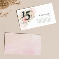 Floral Quinceanera 15th Birthday Note on Gifts