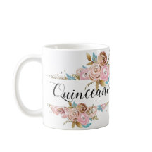 Floral Quinceañera mug elegant customise