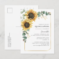 Floral Quinceanera Sunflower 15th Birthday Party
