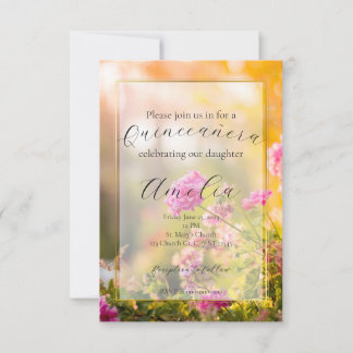 Floral Quinceañera/Wedding/Birthday Invitation
