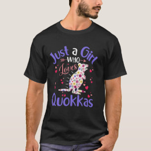 Floral Quokka Girls Women Just A Girl Who Loves Qu T-Shirt