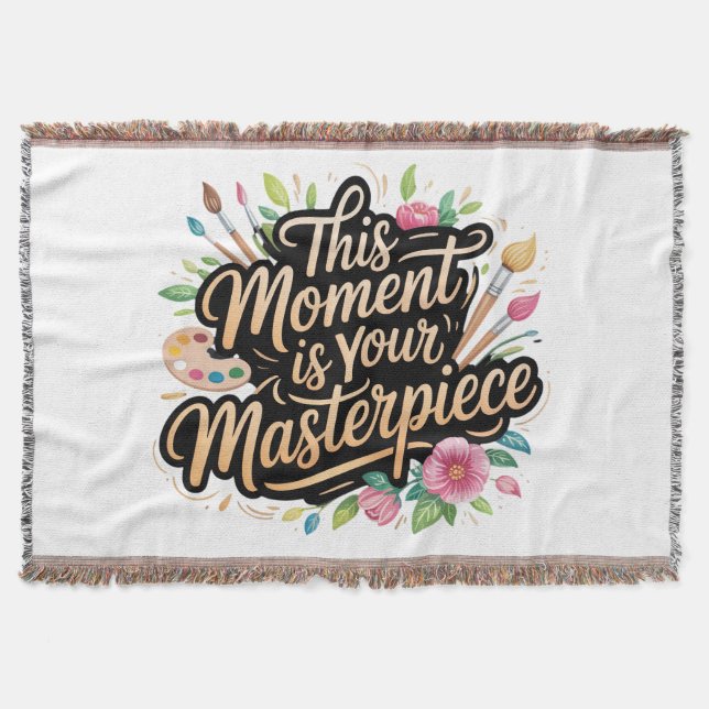 Floral Quote Design  Throw Blanket (Front)