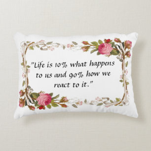 "Floral Quotes: Elegantly Embroidered Pillow .