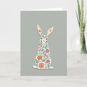 Floral Rabbit Art Card