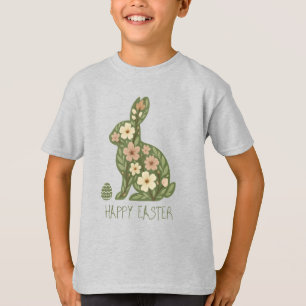 Floral Rabbit & Nature Eggs – Funny Easter Vibes T-Shirt