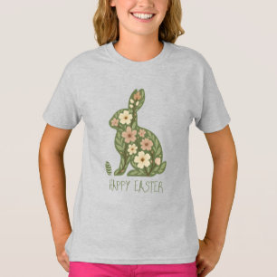 Floral Rabbit & Nature Eggs – Funny Easter Vibes T-Shirt