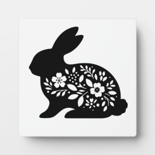 Floral Rabbit Stencil Mug – Cute Bunny Coffee  Plaque