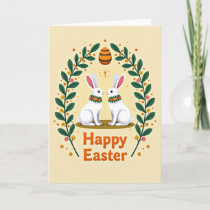 Floral Rabbits Celebration Card