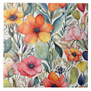 Floral Radiance: Vibrant Design Delights Tile