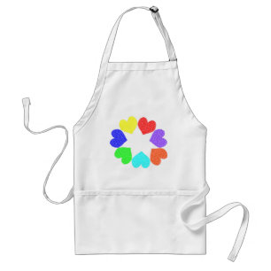 Floral Rainbow Love Hearts Apron