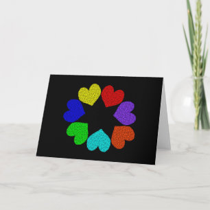 Floral Rainbow Love Hearts Greeting Card