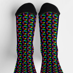 Floral Rainbow Love Hearts Patterned Socks