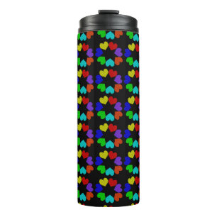 Floral Rainbow Love Hearts Thermal Tumbler