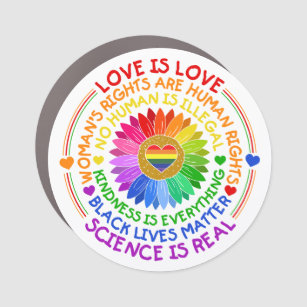 Floral Rainbow Political and Social Stand Car Magnet