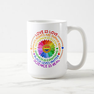 Floral Rainbow Political and Social Stand Coffee Mug