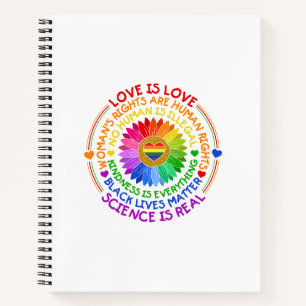 Floral Rainbow Political and Social Stand Notebook