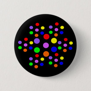 Floral Rainbow Spots Button