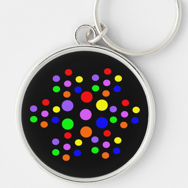 Floral Rainbow Spots Keychain (Front)