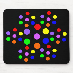 Floral Rainbow Spots Mousepad