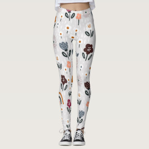 Floral Rainbows: Hand Drawn Seamless Texture Leggings