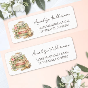Floral Reading Lover Book Return Address