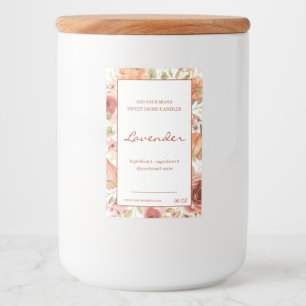 Floral red brown ingredients product food label