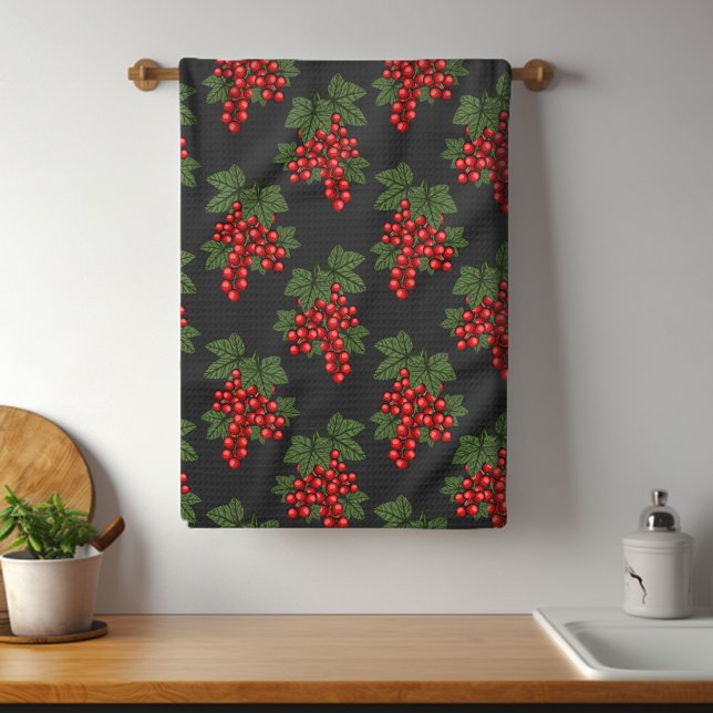 Floral Red Christmas Berries Tea Towel (Creator Uploaded)