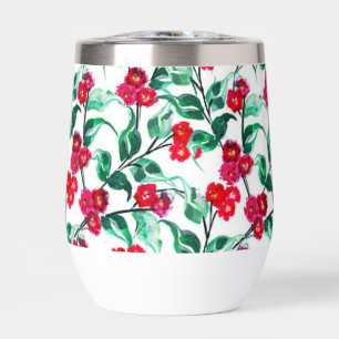 Floral Red Colour Flowers Pattern-56698